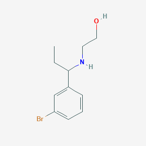 molecular formula C11H16BrNO B13314009 2-{[1-(3-Bromophenyl)propyl]amino}ethan-1-ol 