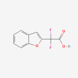 molecular formula C10H6F2O3 B13314025 2-(Benzofuran-2-yl)-2,2-difluoroacetic acid 