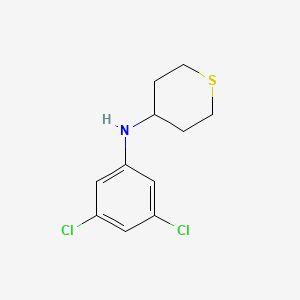 molecular formula C11H13Cl2NS B13314041 N-(3,5-dichlorophenyl)thian-4-amine 