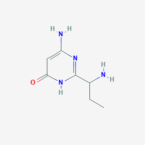 molecular formula C7H12N4O B13314103 6-Amino-2-(1-aminopropyl)-3,4-dihydropyrimidin-4-one 