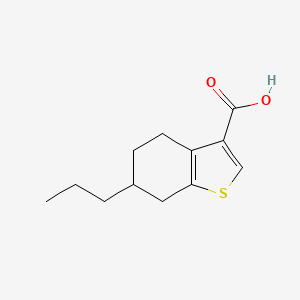 molecular formula C12H16O2S B13314116 6-Propyl-4,5,6,7-tetrahydro-1-benzothiophene-3-carboxylic acid 