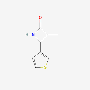 molecular formula C8H9NOS B13314136 3-Methyl-4-(thiophen-3-yl)azetidin-2-one 