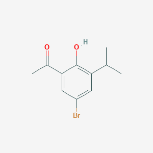 molecular formula C11H13BrO2 B13314152 1-(5-Bromo-2-hydroxy-3-isopropylphenyl)ethanone 