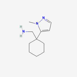 molecular formula C11H19N3 B13314177 [1-(1-Methyl-1H-pyrazol-5-yl)cyclohexyl]methanamine 