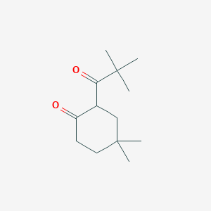 molecular formula C13H22O2 B13314194 2-(2,2-Dimethylpropanoyl)-4,4-dimethylcyclohexan-1-one 