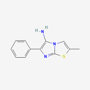 molecular formula C12H11N3S B13314201 2-Methyl-6-phenylimidazo[2,1-b][1,3]thiazol-5-amine 