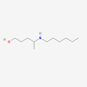 molecular formula C11H25NO B13314209 4-(Hexylamino)pentan-1-ol 