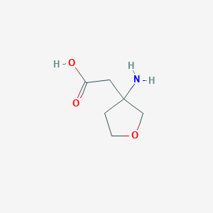 molecular formula C6H11NO3 B13314232 2-(3-Aminooxolan-3-yl)acetic acid 