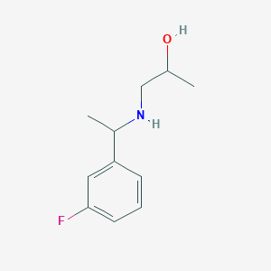 molecular formula C11H16FNO B13314237 1-{[1-(3-Fluorophenyl)ethyl]amino}propan-2-ol 