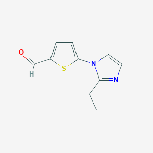 molecular formula C10H10N2OS B13314244 5-(2-Ethyl-1H-imidazol-1-YL)thiophene-2-carbaldehyde 