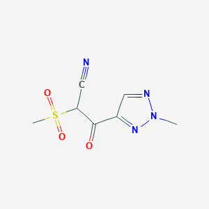 molecular formula C7H8N4O3S B13314298 2-Methanesulfonyl-3-(2-methyl-2H-1,2,3-triazol-4-yl)-3-oxopropanenitrile 