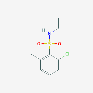 molecular formula C9H12ClNO2S B13314299 2-Chloro-N-ethyl-6-methylbenzene-1-sulfonamide 