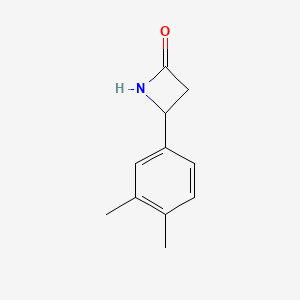 molecular formula C11H13NO B13314305 4-(3,4-Dimethylphenyl)azetidin-2-one 