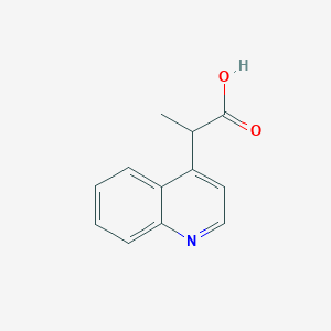 molecular formula C12H11NO2 B13314313 2-(Quinolin-4-yl)propanoic acid 