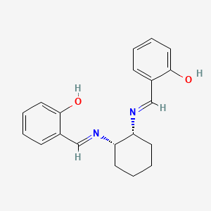 molecular formula C20H22N2O2 B13314316 rel-2,2'-((1E,1'E)-(((1R,2S)-Cyclohexane-1,2-diyl)bis(azanylylidene))bis(methanylylidene))diphenol 