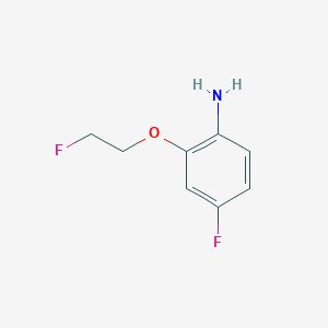 molecular formula C8H9F2NO B13314337 4-Fluoro-2-(2-fluoroethoxy)aniline 