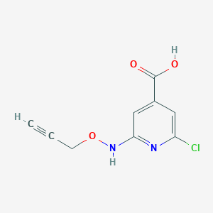 molecular formula C9H7ClN2O3 B13314377 2-Chloro-6-[(prop-2-yn-1-yloxy)amino]pyridine-4-carboxylic acid 