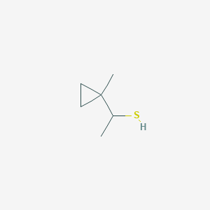 molecular formula C6H12S B13314383 1-(1-Methylcyclopropyl)ethane-1-thiol 