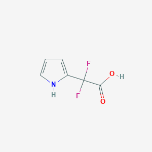 molecular formula C6H5F2NO2 B13314405 2,2-Difluoro-2-(1H-pyrrol-2-yl)acetic acid 