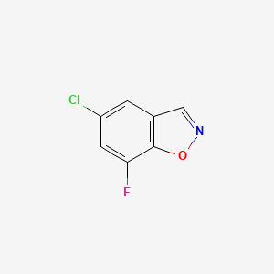 molecular formula C7H3ClFNO B13314410 5-Chloro-7-fluoro-1,2-benzoxazole 