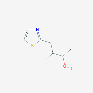 molecular formula C8H13NOS B13314518 3-Methyl-4-(1,3-thiazol-2-yl)butan-2-ol 