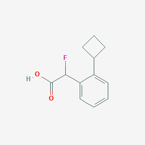 molecular formula C12H13FO2 B13314521 2-(2-Cyclobutylphenyl)-2-fluoroacetic acid 