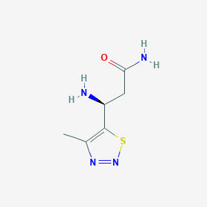 molecular formula C6H10N4OS B13314544 (3S)-3-Amino-3-(4-methyl-1,2,3-thiadiazol-5-yl)propanamide 