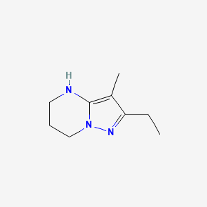 molecular formula C9H15N3 B13314595 2-Ethyl-3-methyl-4H,5H,6H,7H-pyrazolo[1,5-a]pyrimidine 