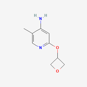 molecular formula C9H12N2O2 B13314625 5-Methyl-2-(oxetan-3-yloxy)pyridin-4-amine 