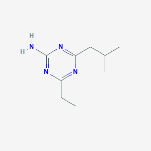 molecular formula C9H16N4 B13314666 4-Ethyl-6-(2-methylpropyl)-1,3,5-triazin-2-amine 