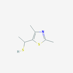 molecular formula C7H11NS2 B13314679 1-(Dimethyl-1,3-thiazol-5-yl)ethane-1-thiol 