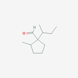 molecular formula C11H20O B13314696 1-(Butan-2-yl)-2-methylcyclopentane-1-carbaldehyde 