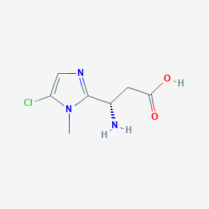 molecular formula C7H10ClN3O2 B13314716 (3S)-3-Amino-3-(5-chloro-1-methyl-1H-imidazol-2-yl)propanoic acid 