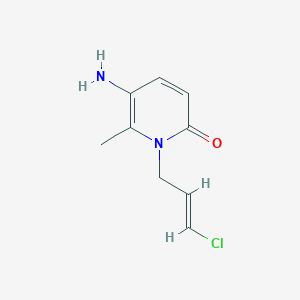 molecular formula C9H11ClN2O B13314733 5-Amino-1-(3-chloroprop-2-en-1-yl)-6-methyl-1,2-dihydropyridin-2-one 