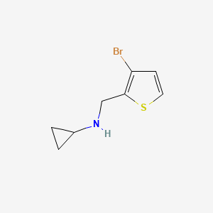 molecular formula C8H10BrNS B13314746 N-[(3-bromothiophen-2-yl)methyl]cyclopropanamine 