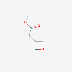 molecular formula C5H6O3 B13314775 2-(Oxetan-3-ylidene)acetic acid 