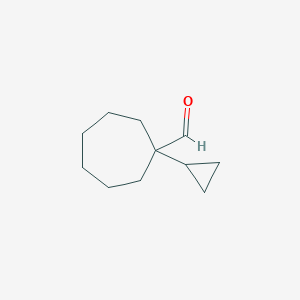 molecular formula C11H18O B13314807 1-Cyclopropylcycloheptane-1-carbaldehyde 