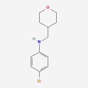 molecular formula C12H16BrNO B13314815 4-bromo-N-(oxan-4-ylmethyl)aniline 