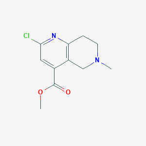 molecular formula C11H13ClN2O2 B13314837 Methyl 2-chloro-6-methyl-5,6,7,8-tetrahydro-1,6-naphthyridine-4-carboxylate 