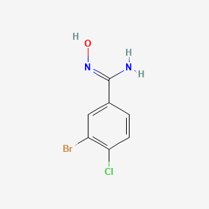 molecular formula C7H6BrClN2O B13314854 3-Bromo-4-chloro-N'-hydroxybenzene-1-carboximidamide 