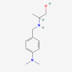 molecular formula C12H20N2O B13314855 2-({[4-(Dimethylamino)phenyl]methyl}amino)propan-1-ol 