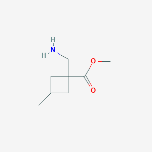 molecular formula C8H15NO2 B13314888 Methyl 1-(aminomethyl)-3-methylcyclobutane-1-carboxylate 