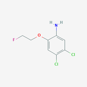 molecular formula C8H8Cl2FNO B13314937 4,5-Dichloro-2-(2-fluoroethoxy)aniline 