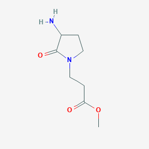 molecular formula C8H14N2O3 B13314986 Methyl 3-(3-amino-2-oxopyrrolidin-1-yl)propanoate 