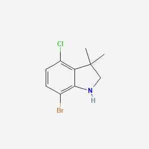 molecular formula C10H11BrClN B13314991 7-bromo-4-chloro-3,3-dimethyl-2,3-dihydro-1H-indole 