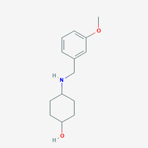 molecular formula C14H21NO2 B13315000 4-{[(3-Methoxyphenyl)methyl]amino}cyclohexan-1-OL 