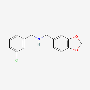 molecular formula C15H14ClNO2 B1331501 (1,3-苯并二氧杂环-5-基甲基)(3-氯苄基)胺 CAS No. 423736-31-6