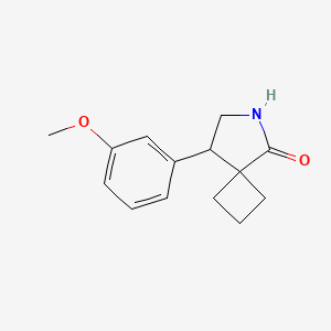 molecular formula C14H17NO2 B13315020 8-(3-Methoxyphenyl)-6-azaspiro[3.4]octan-5-one 