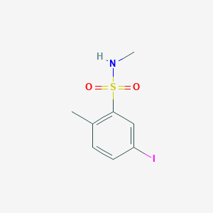 molecular formula C8H10INO2S B13315053 5-Iodo-N,2-dimethylbenzene-1-sulfonamide 