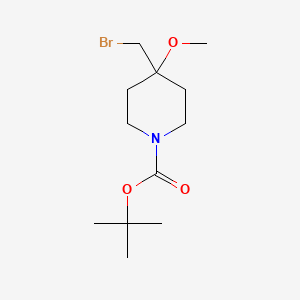 molecular formula C12H22BrNO3 B13315069 tert-Butyl4-(bromomethyl)-4-methoxypiperidine-1-carboxylate 